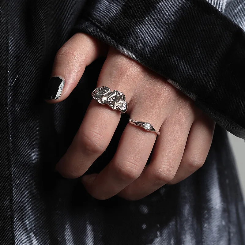 

Modern Jewelry Metal Ring Popular Design Silvery Plating Autumn Winter Style Hot Selling Women Ring For Girl Fine Accessories