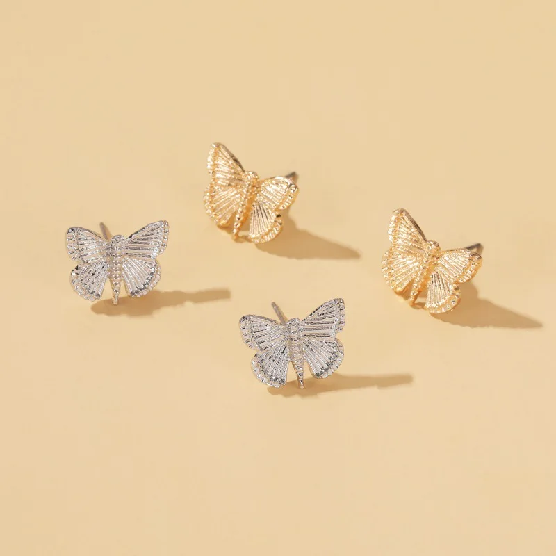 

Gold SLiver Fashion Butterfly Earrings Studs Women Gift