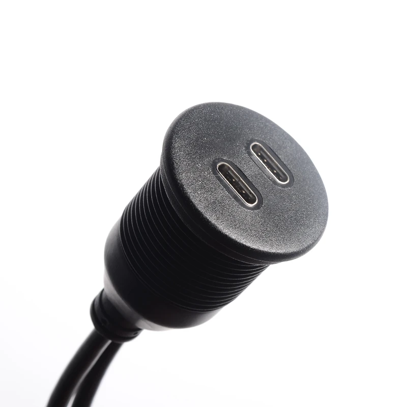 Dual Port USB 2.0 Type C Male to Female 2 Ports Car Mount Flush Cable Waterproof Extension for Truck Boat Motorcy Panel | Электроника
