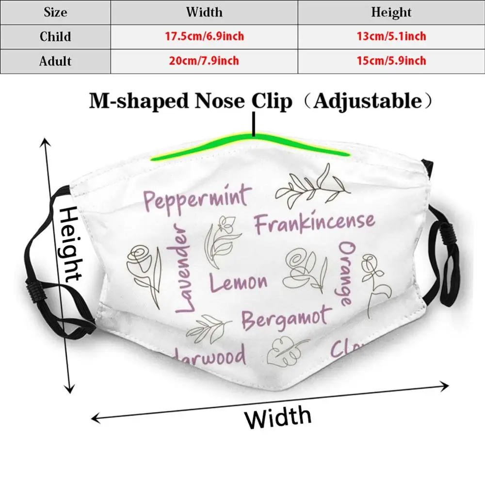 Эфирные аксессуары лаванда апельсин лимон моющаяся маска для взрослых и детей