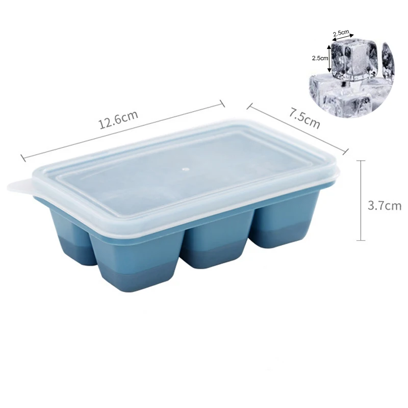 6 Grid Ice Cocktail Cube Mould Fruit 12.6 * 7.5 * 3.7cm Square Ice Cube Maker  Shaker Bar Tools images - 6