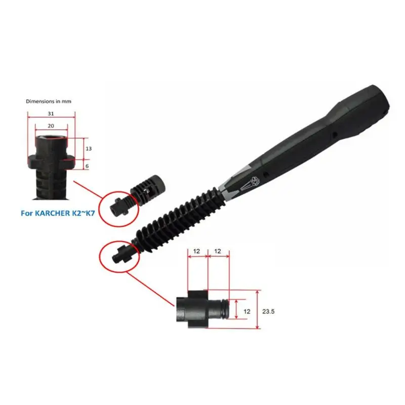 

4 in 1 High Pressure Car Washer Wand Adjustable Tips Rotating Nozzle for Karcher X7JF