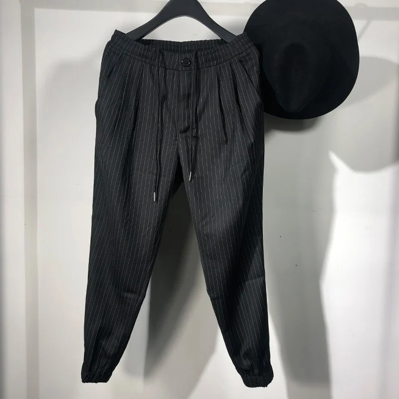 

Мужские повседневные брюки с длиной до щиколотки Seak, черные брюки-султанки в японском стиле, повседневные брюки с перекрестной юбкой, весна