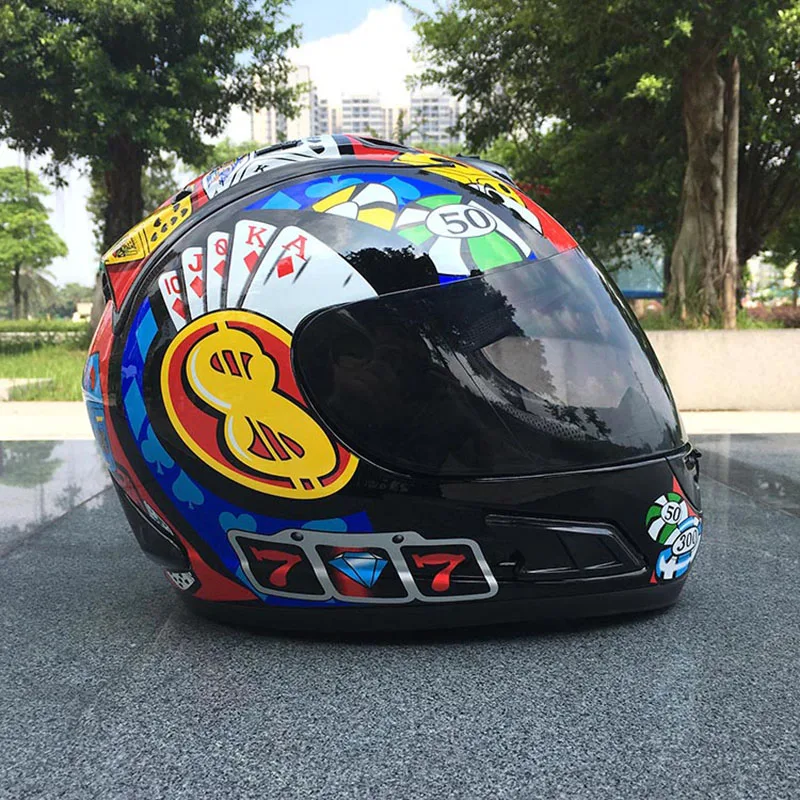 

MALUSUHN покерный дизайн шлем с выпадающим козырьком Casco Moto Dama