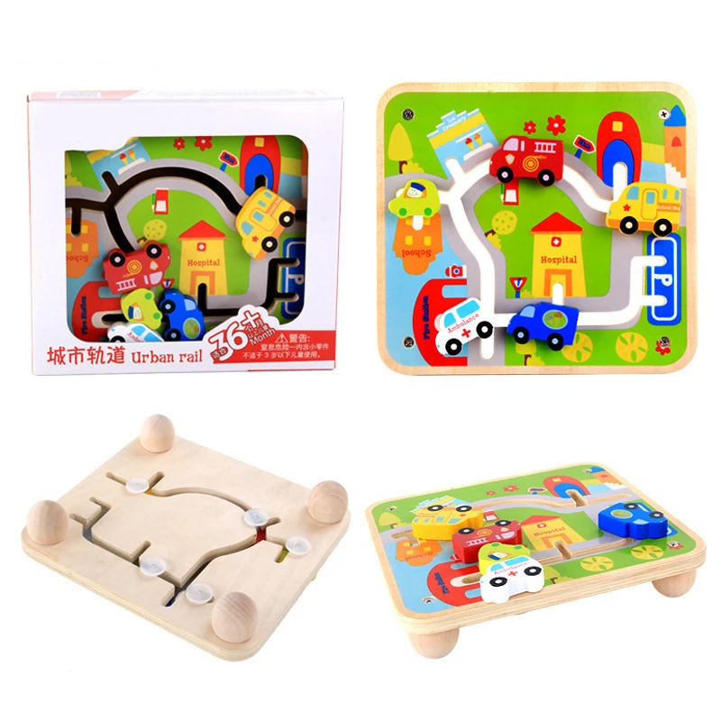 Детский 3D пазл лабиринт Детские деревянные игрушки полицейский пожарный