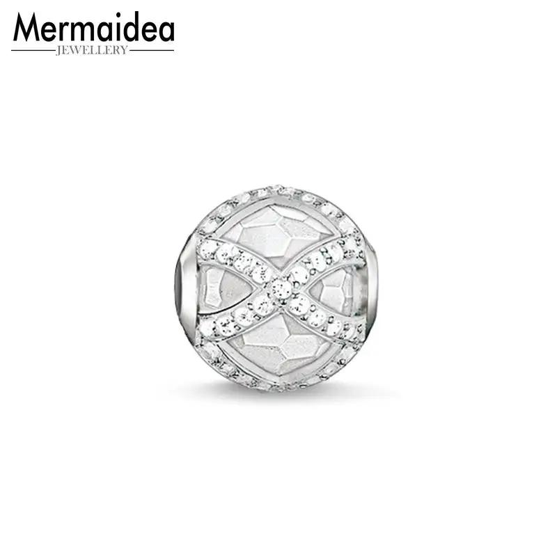 Бусы белые Maharani посеребренные подходит браслет ожерелье Европейский DIY Bijoux