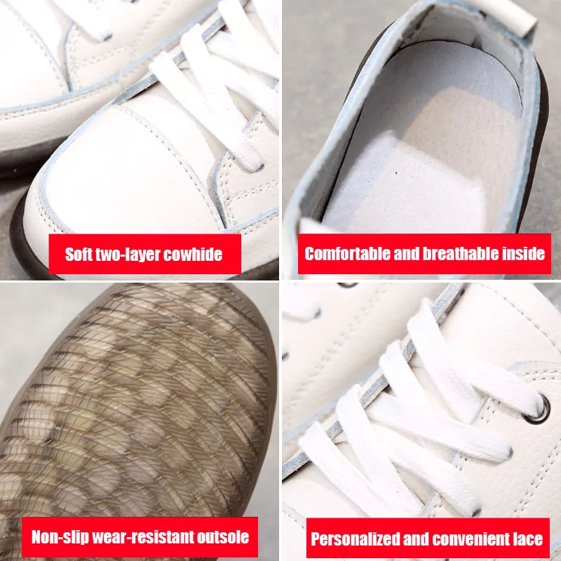 

Woman Vulcanize Shoes 2021 New Fashion Soft Oxford Sole Leather Shoes Womens Flat Shoes Comfortable Sneakers Female White Shoes