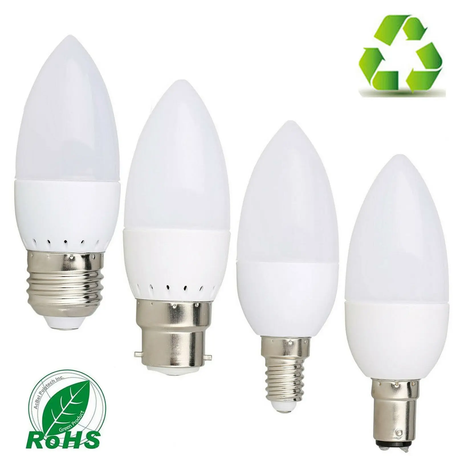 

4pcs E14 B22 E27 B15 E12 LED Candle Light Bulb Flame Tip Light Edison Super Bright 3W Chandelier Lamp 2835SMD Cool Warm Natural