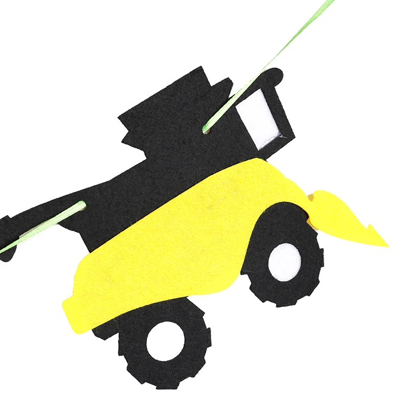 Зеленая трактор с днем рождения баннер перьевая ферма гирлянда для