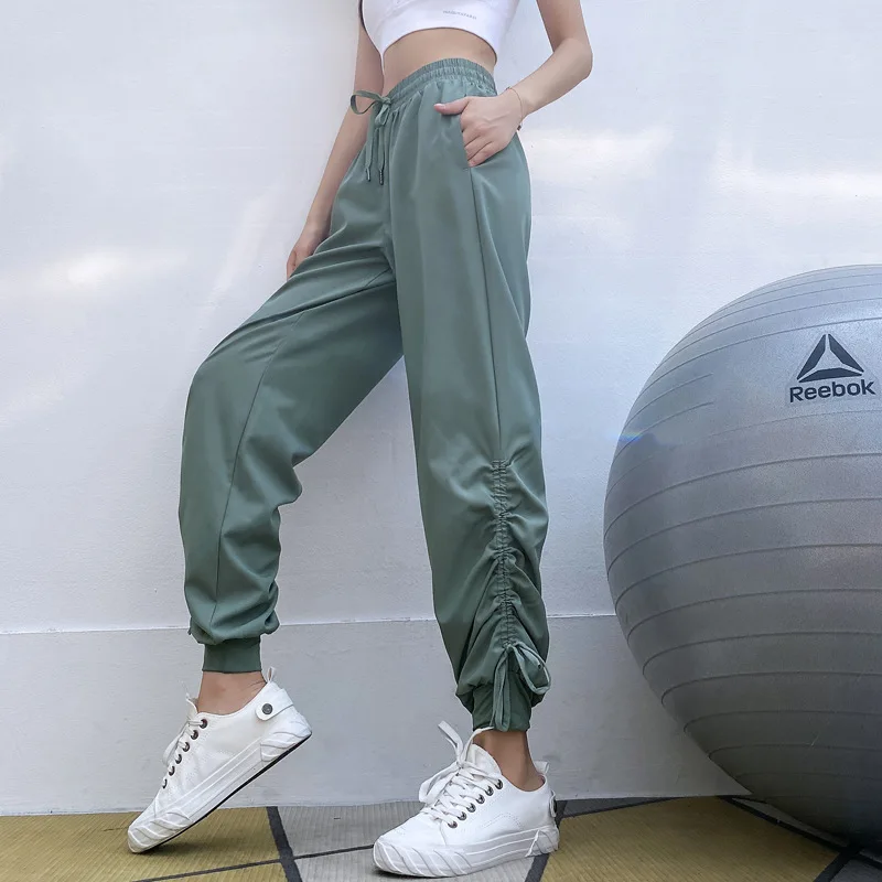 

women's autumn trousers Women High Waist Harem Pants Women Bandage Elastic Waist Stripe Casual Pants women sweatpants