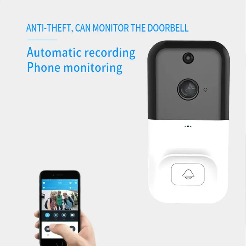 Wi-Fi видеодомофон дверной звонок с камера для квартир ИК-сигнализация