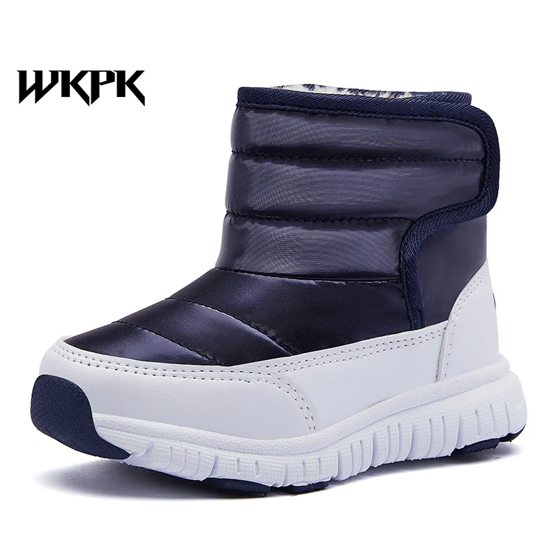 

Детские зимние ботинки WKPK, Нескользящие, устойчивые к истиранию, детская повседневная обувь, зимние теплые удобные детские ботинки