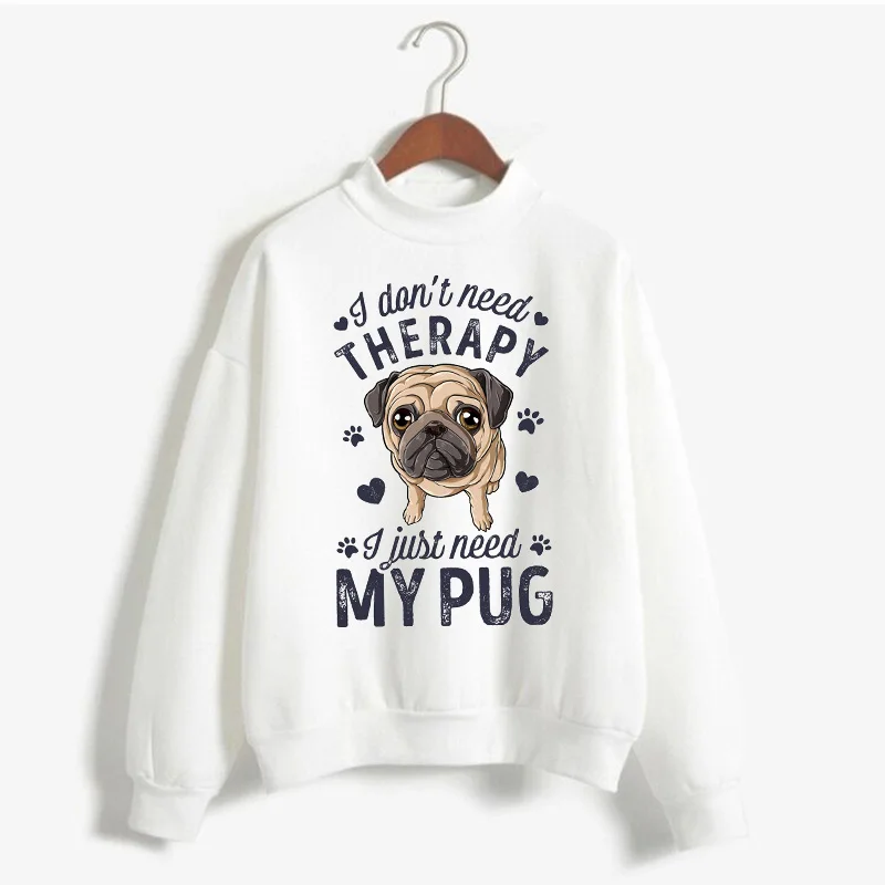 

Just a Girl Who Loves Pugs Sweatshirts Women Clothing Cute Dog Graphic Pink Hoodies Female Animals Printed Pullovers Sportswear