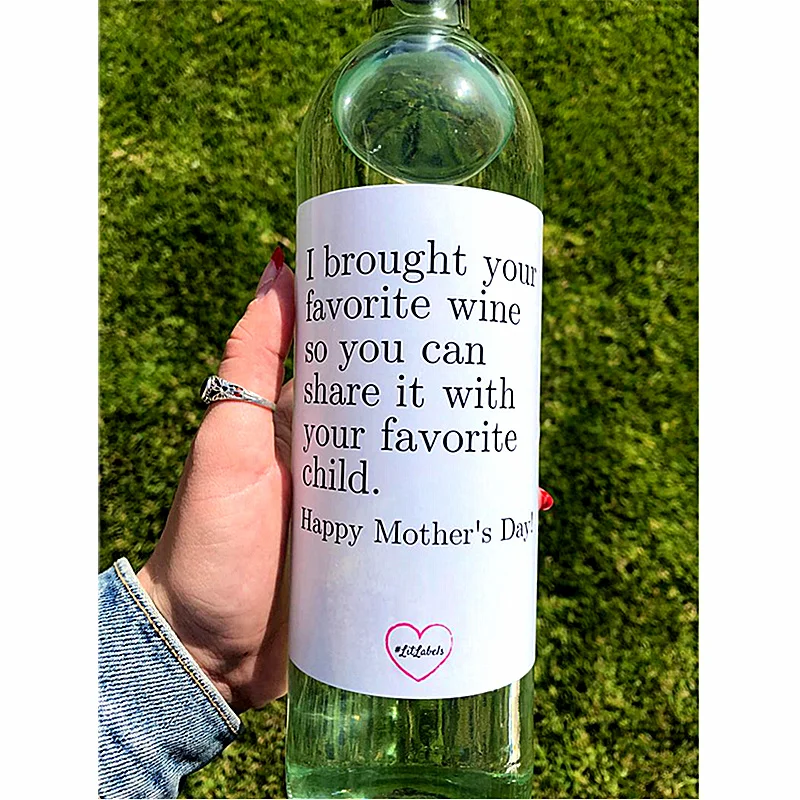 

Пользовательская этикетка для бутылки вина на день матери, персонализированная Лучшая Мама, уважаемая мама, Забавные милые идеи для подарк...