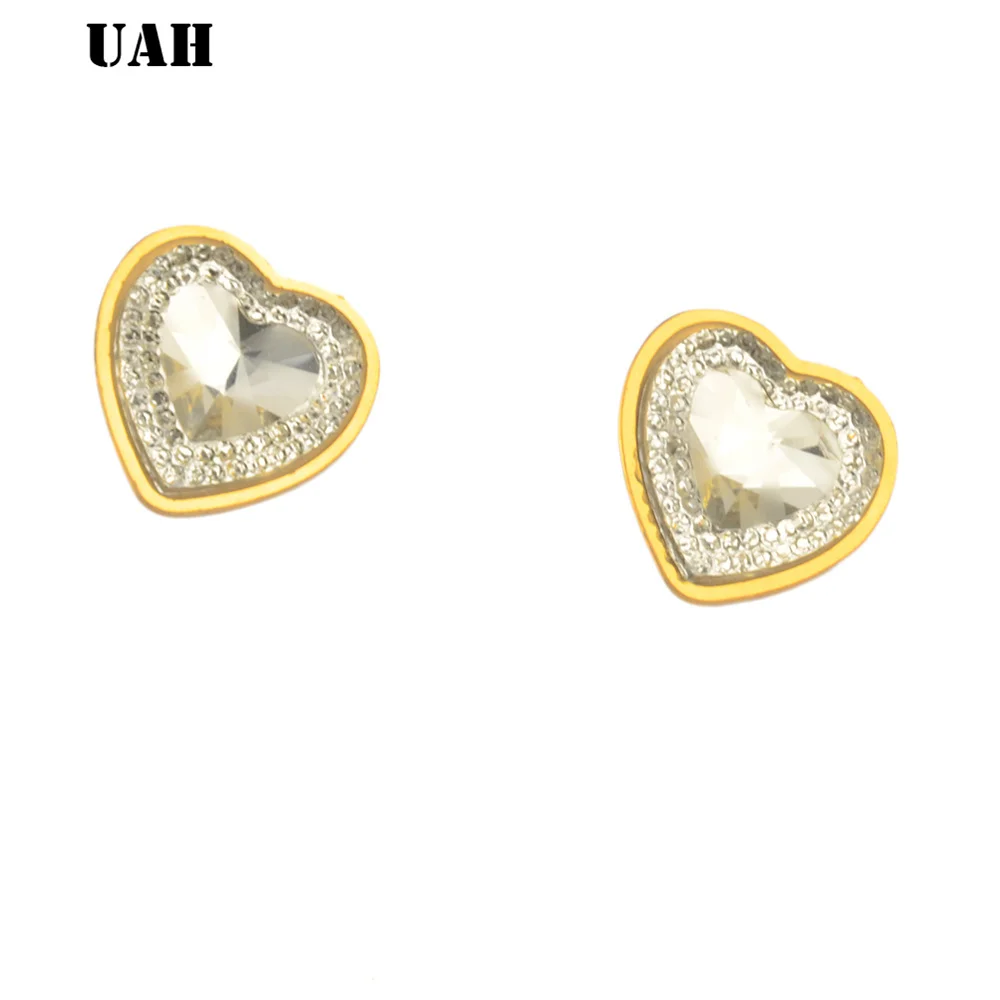 Романтические блестящие серьги-гвоздики в форме сердца из циркония AAA для женщин