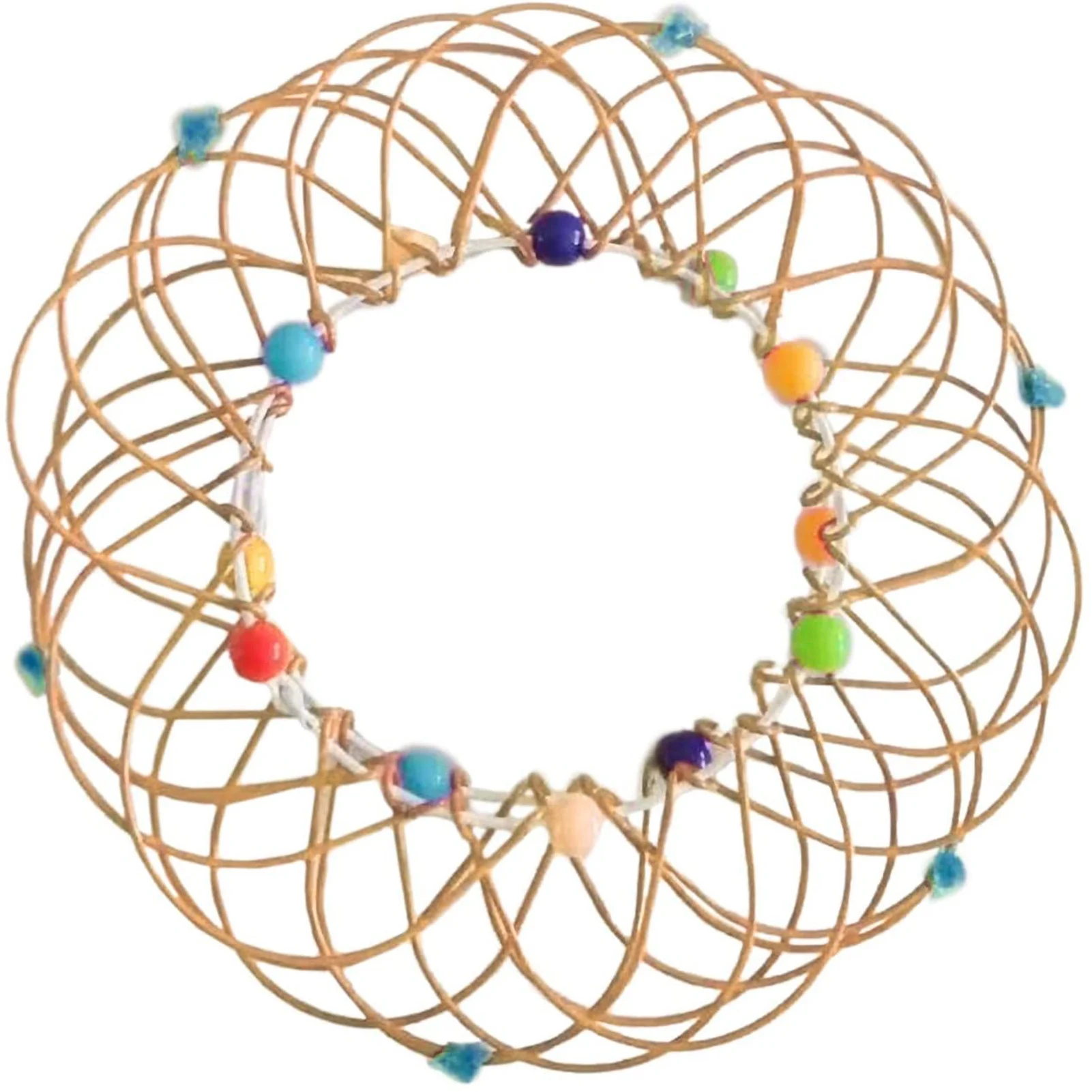 

1/2pcs Magic Elasticity Flower Basket Toy Random Deformed Squash Stress Relief Metal Hoop Ring Toy For Home Office