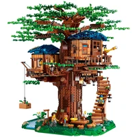 3495 pcs 85016 creative architecture street view series glass tree house forest villa assembly model buildin
