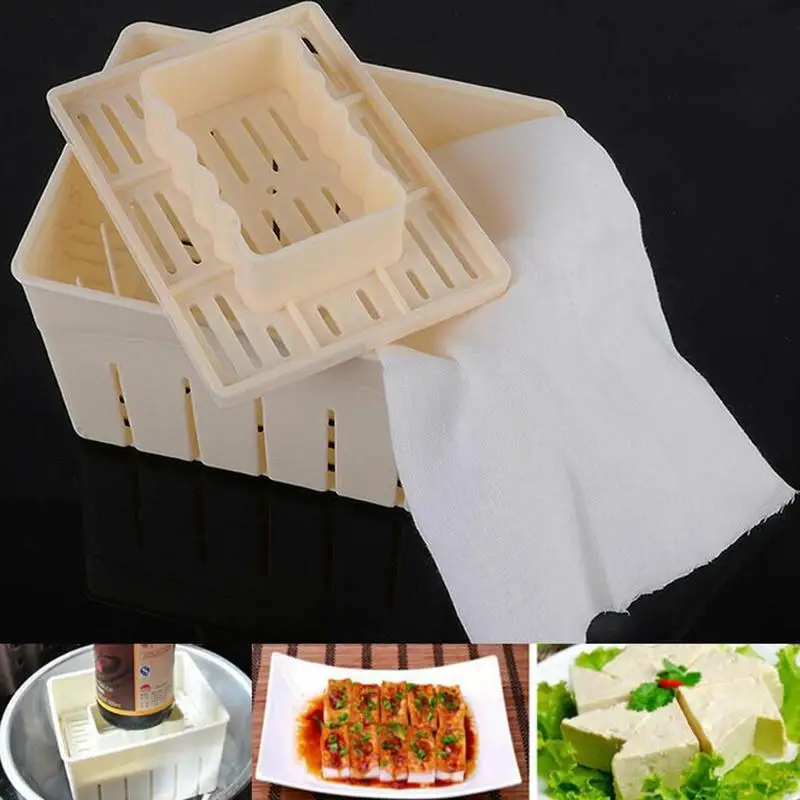 Tofu Box Homemade DIY Plastic Mold Maker Press Kitchen Pressing With Soy Cheese | Дом и сад
