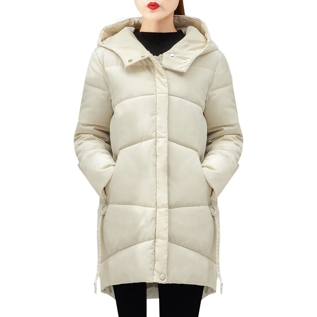 Женское пальто с капюшоном длинное парка негабаритная цветная куртка средней