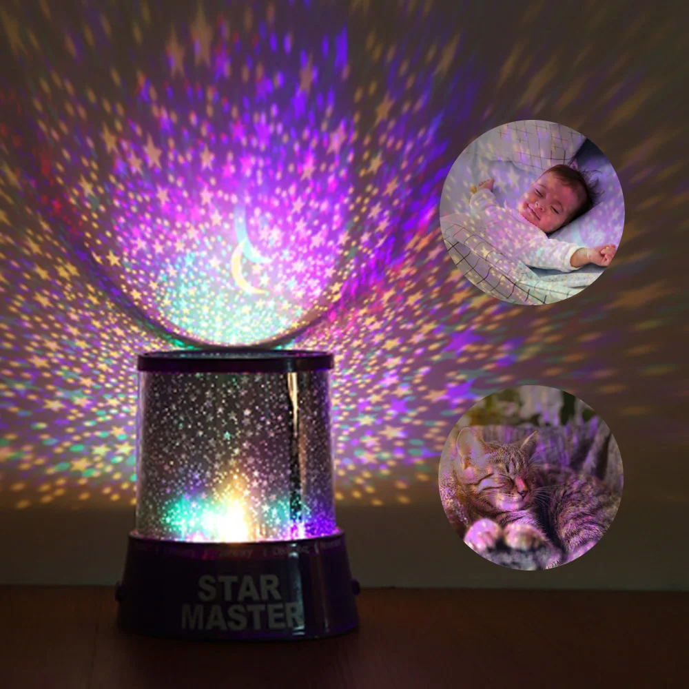 Светодиодный Звездный Ночной проектор романтическая потрясающая мигающая
