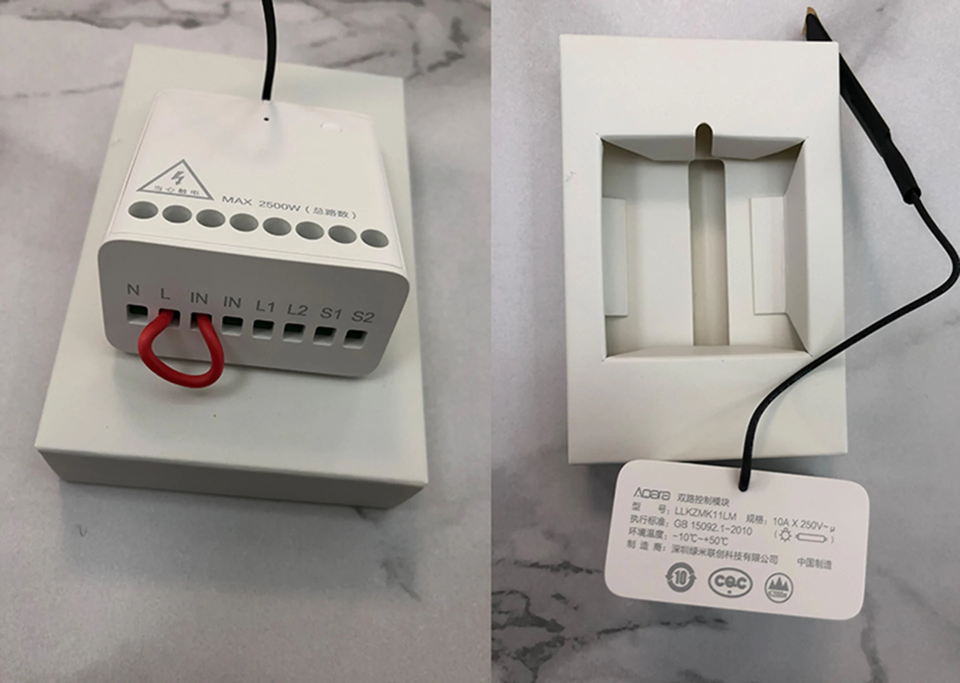 

Original Mijia Aqara Two-way control module Wireless Relay Controller 2 channels Work For Mijia APP and Home kit