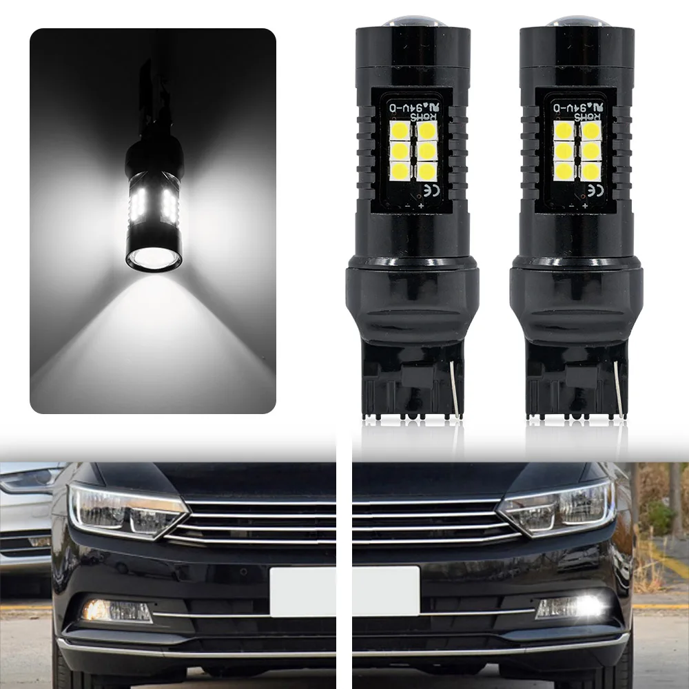 2X Canbus безошибочная W21W T20 7440 светодиодный ная лампа DRL дневные ходовые огни для VW
