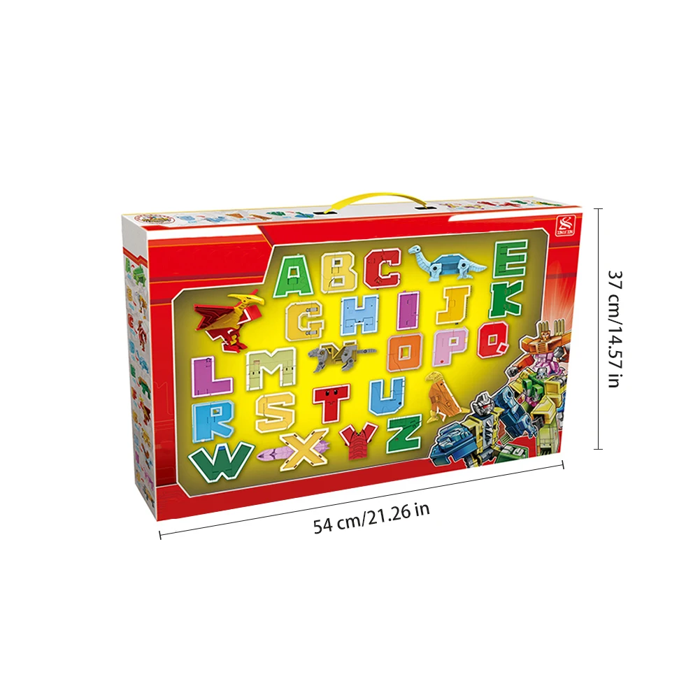 

26 Alphabet Deformation Toy Educational Toy For Children Dinosaurs/Animals Robots Creative Action Figures Building Block Toy Kid