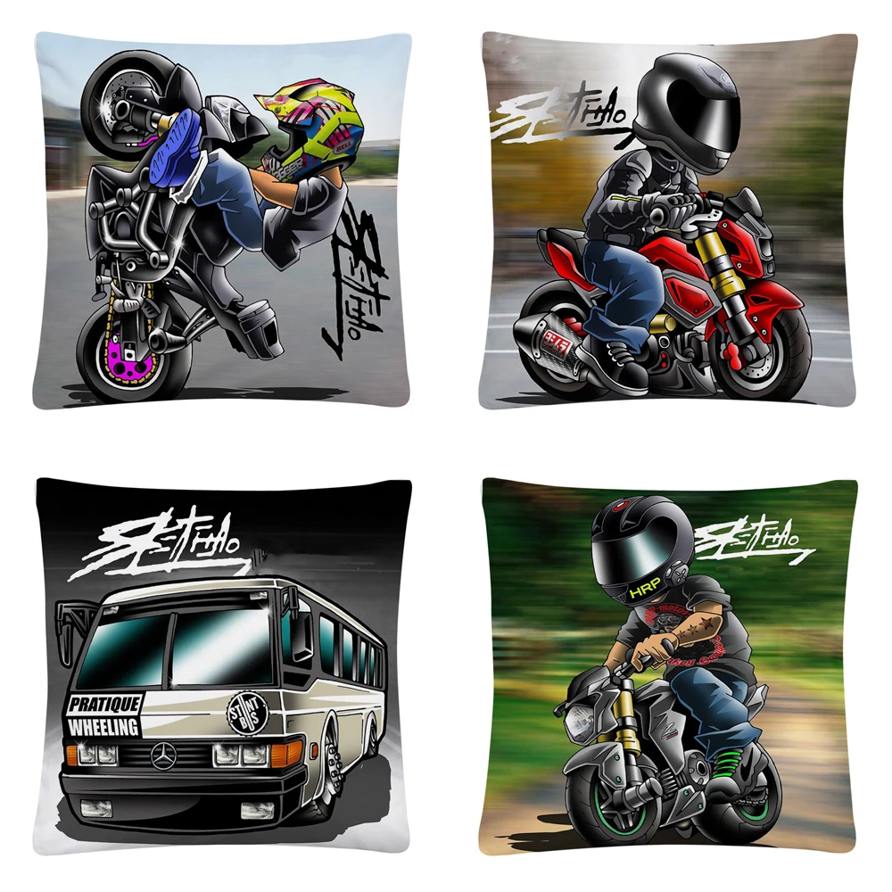 Мягкая короткая плюшевая наволочка для подушки с мультяшным рисунком 45 х45 см |