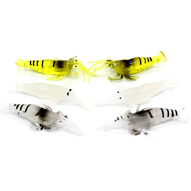 

Luminous Shrimp Silicone Artificial Bait Simulation Soft Prawn With Hooks Carp Wobbler For Fishing Tackle/Lure/Accessories Sea