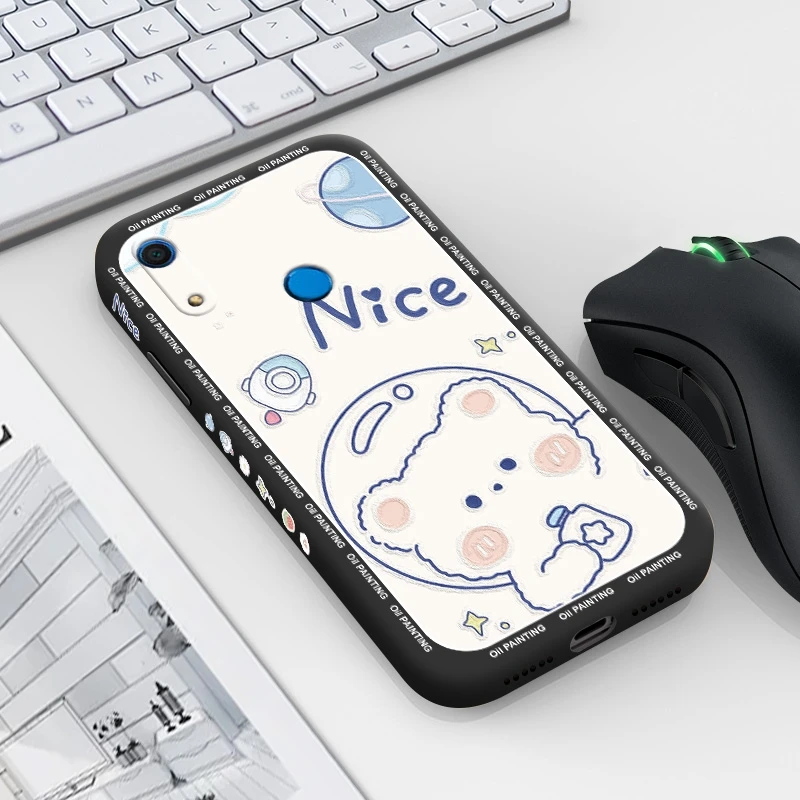 

Чехол с изображением медведя и кролика для HUAWEI Y5 2019, Y5P 2020, Y6 2019, Y6s, Y6 Pro 2019, Y6P 2020, Y7 2019, Y9S