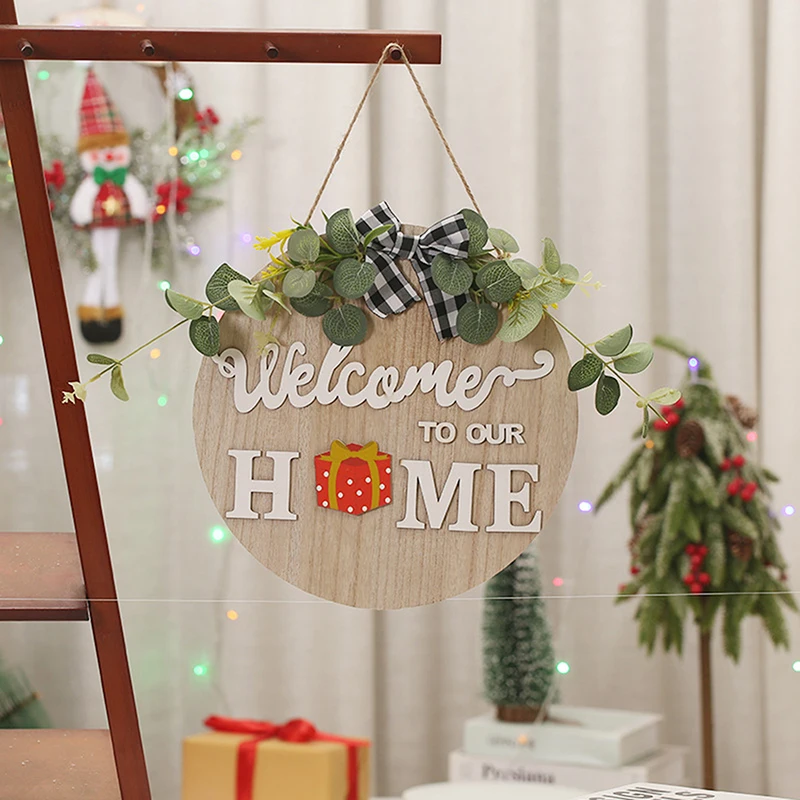 

Деревянная вешалка для двери гном, искусственный карликовый знак, подвеска для крыльца, рождественский подарок, Подвесной деревянный венок...