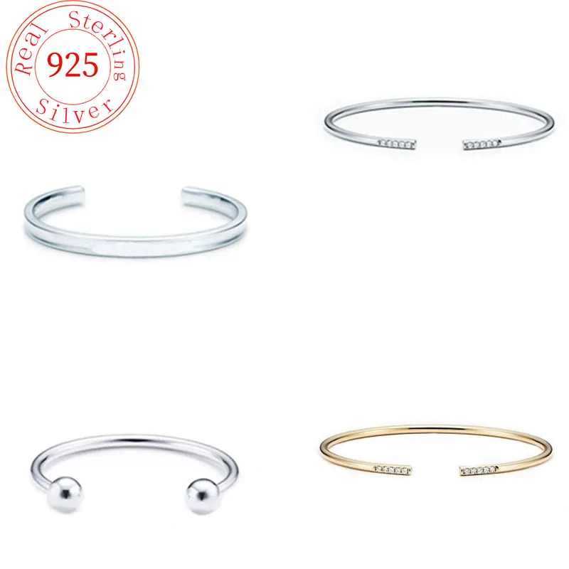 

Women's 925 Sterling Silver TTFF Bracelets On Hand For Women Fashion Luxury Original Brand Jewelry Couple Bracelets