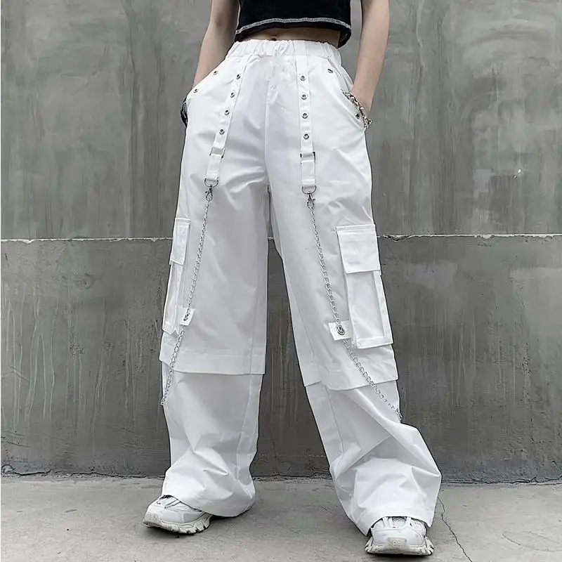 

2021 Fashion Pants Women Loose White Pants High-Waist Summer Pants Fashion Hip Hop Harajuku Wide Long Trousers
