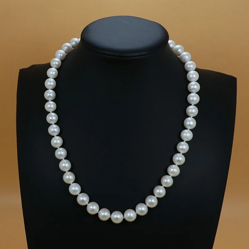 

Ожерелье из пресноводного жемчуга AA белого цвета, неидеально круглое, 10-11 мм, оптовая продажа, 18 дюймов