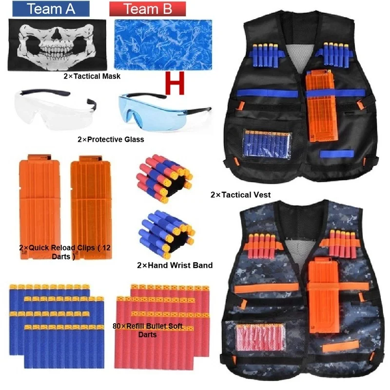 Регулируемый тактический жилет для Nerf N-Strike Elite/Mega/Rival/серии, детские игрушки, тактический жилет, кобура для ног, запасные мягкие пули аластер рейнольдс медленные пули