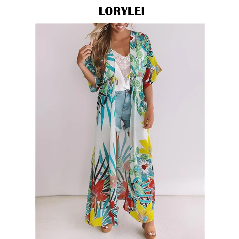 2020 сексуальный купальный костюм накидка зеленый богемный тропический рисунок