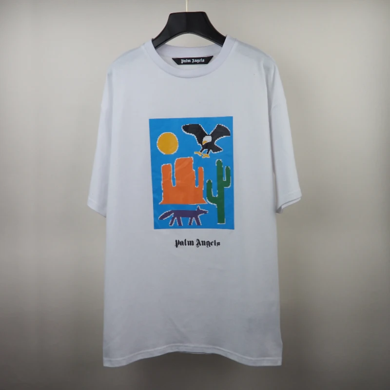 

Palm Angels letter printing couple street hip-hop popular simple wild men and women short-sleeved T-shirt PA017