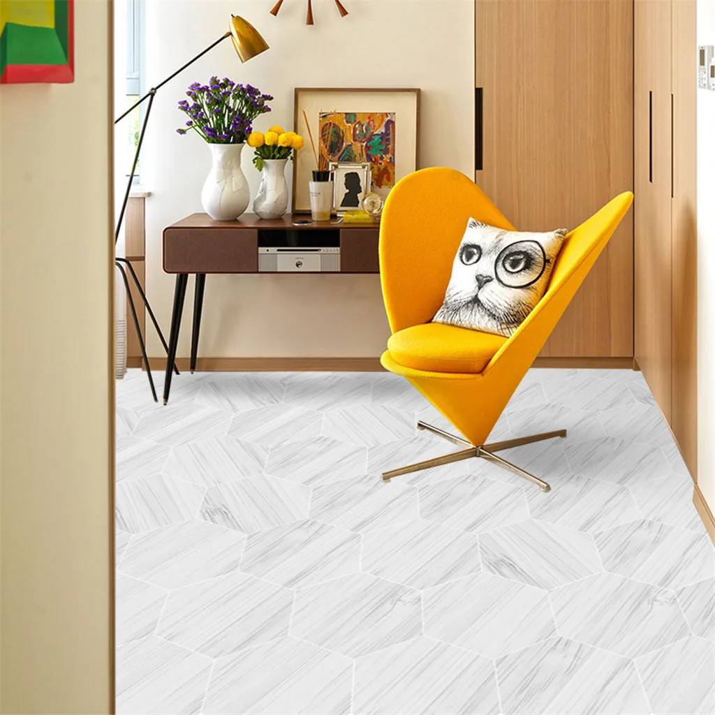 10 шт Шестигранная самоклеящаяся Нескользящая плитка для ванной комнаты кухни