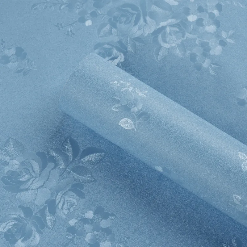 Blue Rose Flower Классические цветки пиона и розы цветочные обои рулоны ПВХ самоклеющиеся обои для гостиной спальни домашний декор настенные покрытия - Цвет: Blue Rose Flower