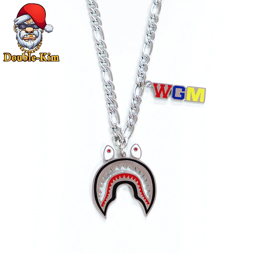 Большая подвеска в форме акулы ожерелье для мужчин стиле хип хоп с уличной моды