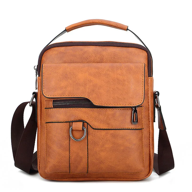

2021 New Fashion Men Bags Shoulder Bags for Men Western Style Small Bag Zipper Multifunction Bag for Male Business Crossbody Bag