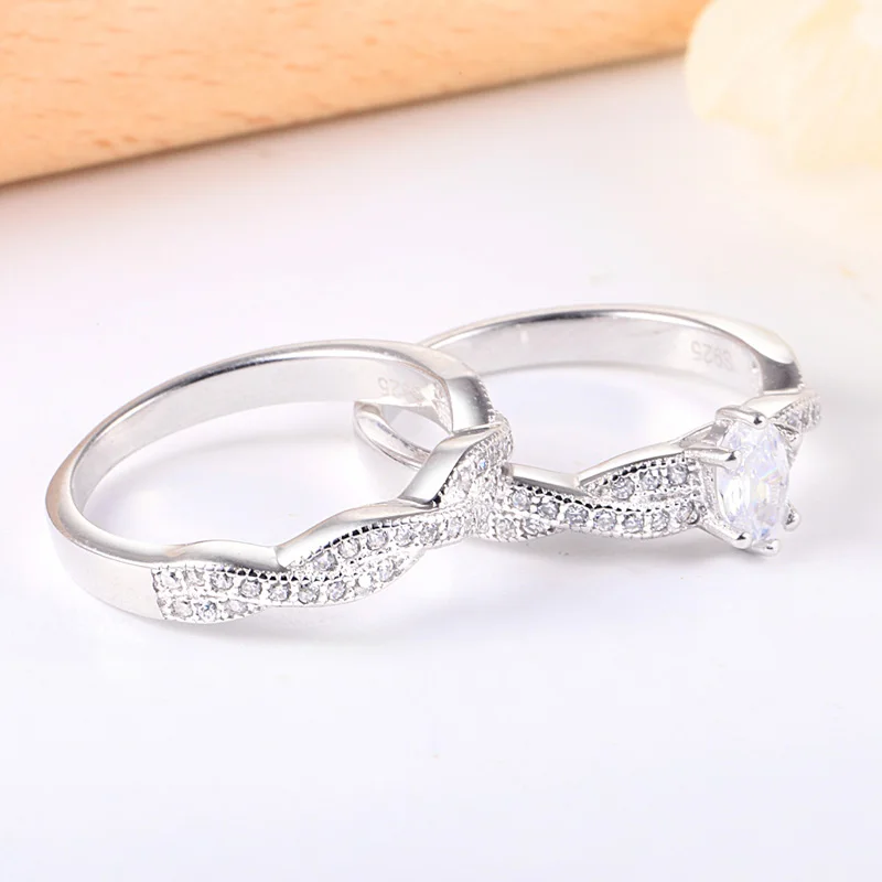 

COSYA Women Luxury 100% 925 Sterling Silver High Carbon Diamond Inlay Zircon Engagement Rings Party Fine Jewelry Birthday Gift