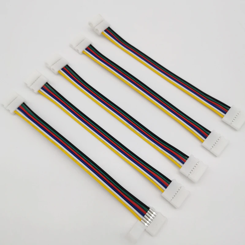 5pcs/lot 12mm 6PIN 2.0mm spacing RGB+CCT L Shape or T shape No Soldering Easy Connector For RGBCCT RGBCW LED Strip Light | Обустройство