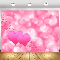 pink love heart light bokeh glitter dots newborn child baby party wedding photo backdrop photocall photo background photo studio