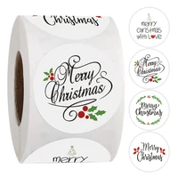 500pcsroll merry christmas stickers xmas label seal labels card box package labels for child gift decor packaging stickers