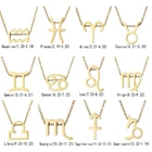 Ожерелье зодиака для женщин, золотое ожерелье из нержавеющей стали, ожерелье с 12 знаками Зодиака, цепочка, женские Украшения
