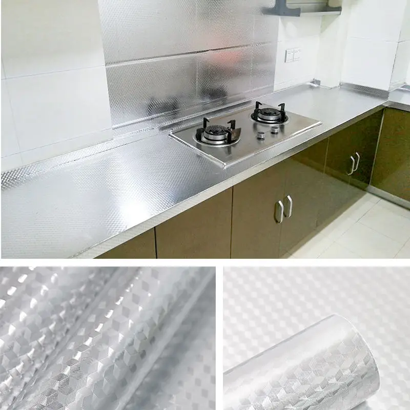 Съемные самоклеящиеся маслостойкие настенные наклейки Золотая алюминиевая