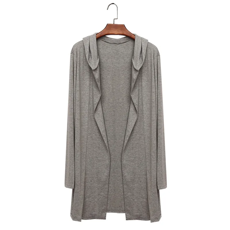 

New Style Men Cardigan Warm Trench Autumn Winter Coat New Fashion Long Overcoat Casual Solid Outwear Cardigan