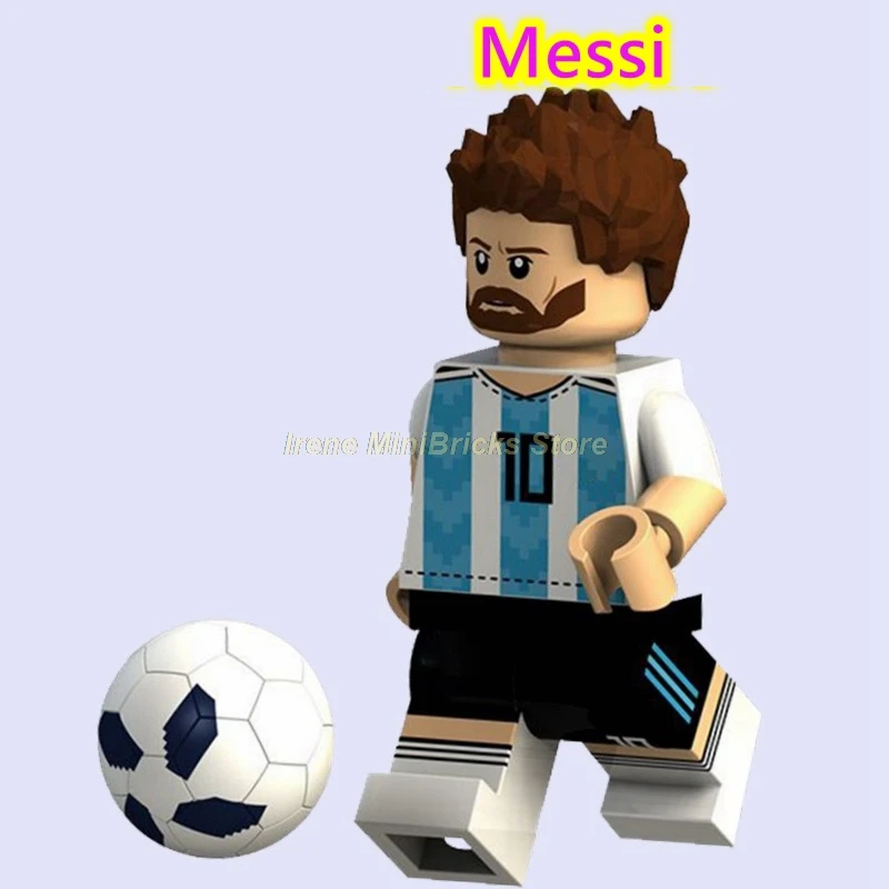 Messi Football Player Cristiano Ronaldo Neymar Beckham Kobe Bryant Messi Pogba Modric Labron James Toys For Children Building Blocks - Цвет: Messi