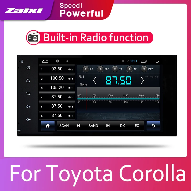 Автомагнитола для Toyota Corolla 2000-2017 Android 2 Din мультимедийный видеоплеер стерео GPS